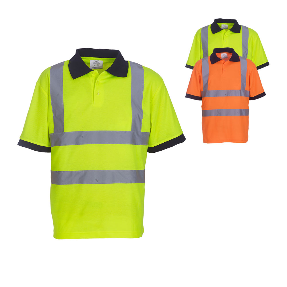 YK210 YOKO Hi-Vis hochsichtbares Poloshirt mit zwei reflektierenden Bändern