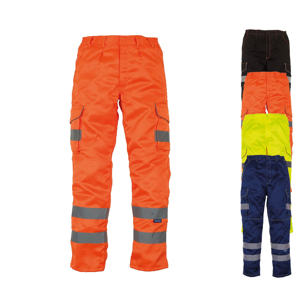 YK018T YOKO Hi-Vis hochsichtbare Cargohose mit Kniepolstertaschen