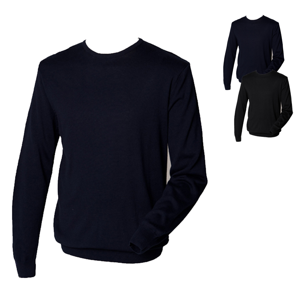 W725 Henbury Herren Leichter Pullover mit Rundhalsausschnitt