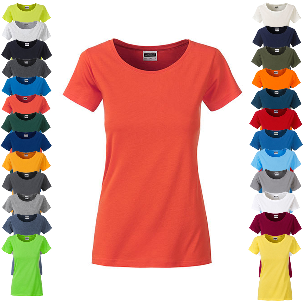 JN8007 James+Nicholson Damen BASIC T-Shirt kurzarm