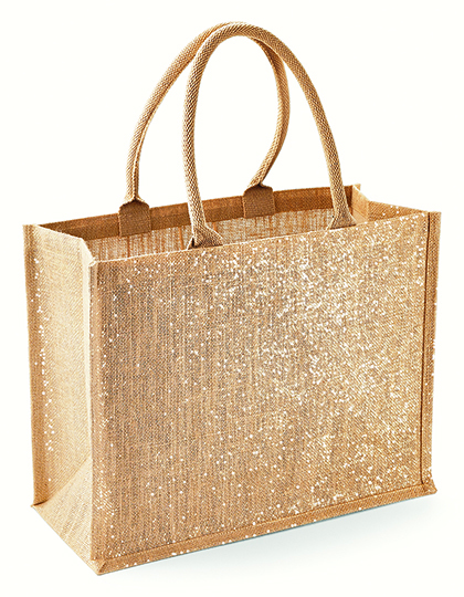 WM437 Westford Mill Jutetasche mit Golddetails im Stoff