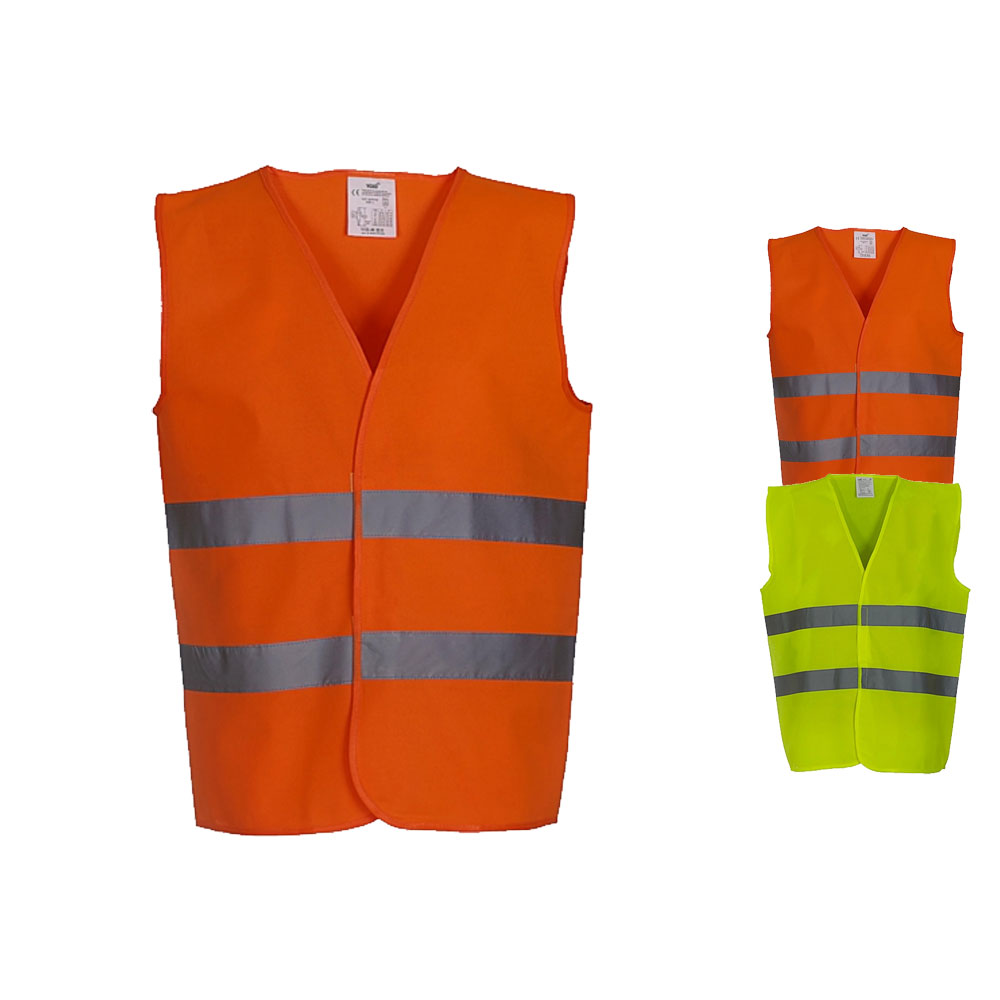 YK102 YOKO Hi Vis hochsichtbares Sicherheitsweste mit zwei Reflectorbändern