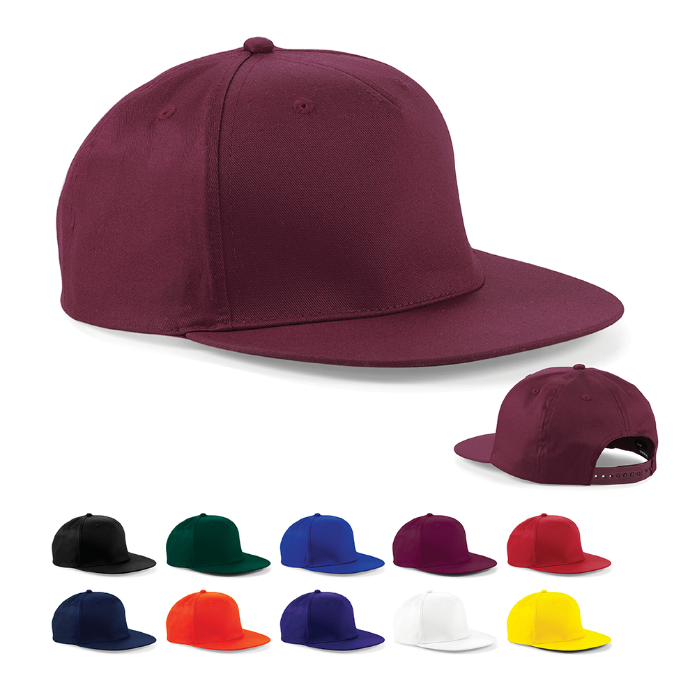 CB610 Beechfield Kappe 5-Panel mit Snapbackverschluss Rapper-Kappe