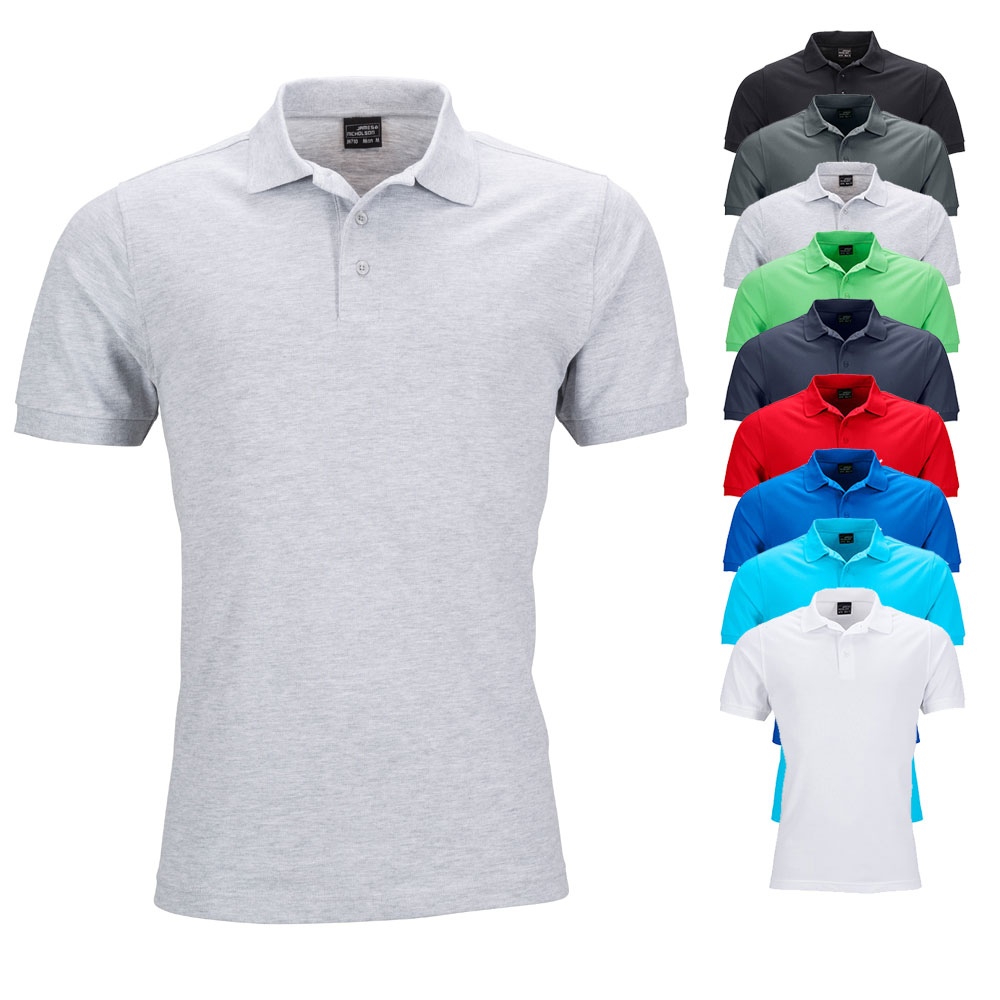 JN710 James+Nicholson Herren Elastisch Polo Piqué