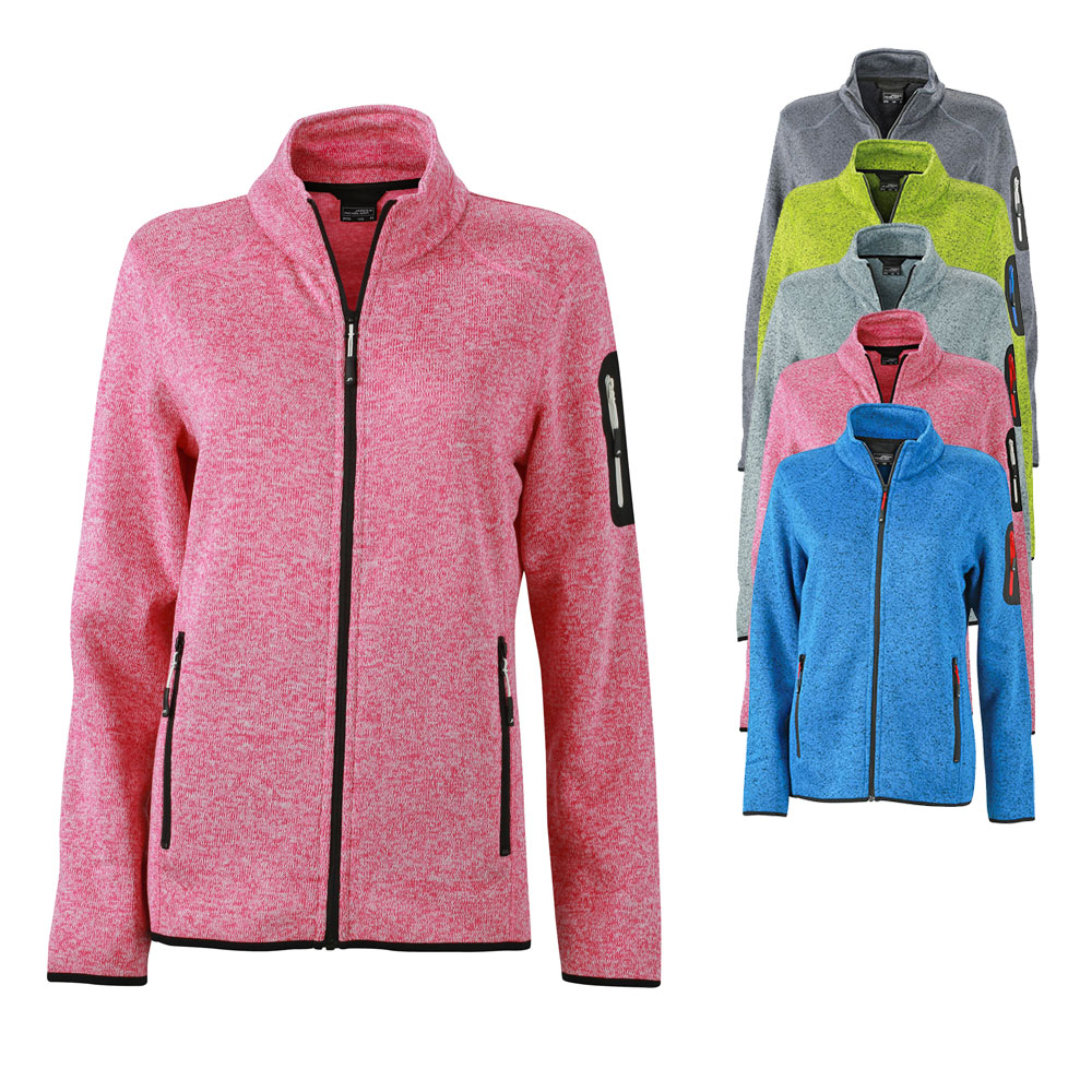 JN761 James+Nicholson Damen Strickfleecejacke