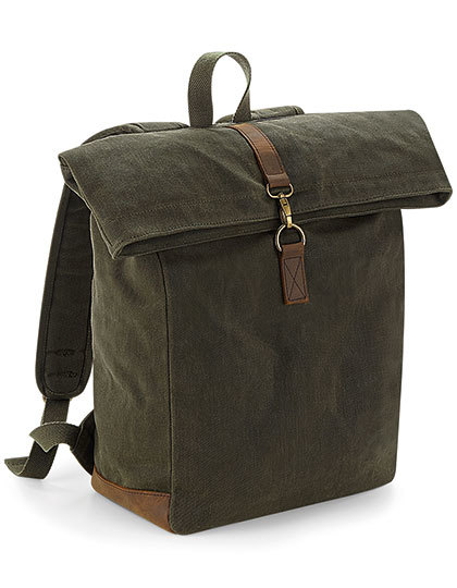 QD655 Quadra HERITAGE gewachster Baumwoll-Canvas Rucksack