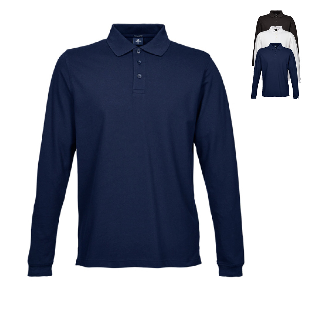 TJ1406 Tee Jays Herren dehnbares Polo langarm