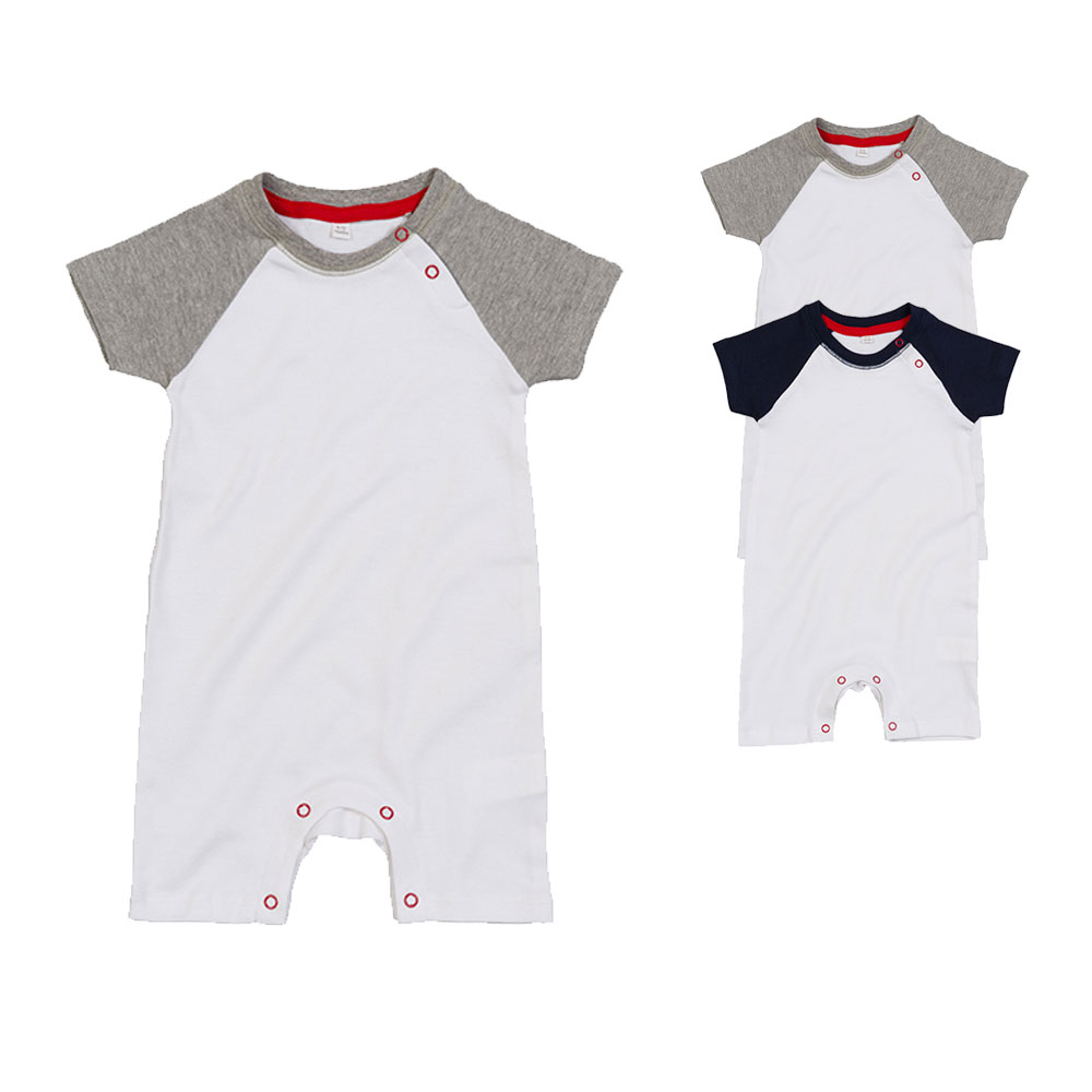 BZ41 Babybugz Baby Baseball Strampler Anzug Kurzarm