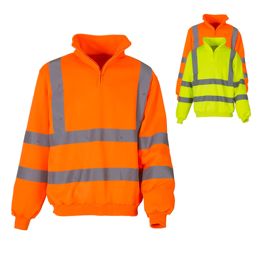 YKK06 YOKO Hi-Vis hochsichtbare Sweatshirt mit 1/4 Reißverschluss