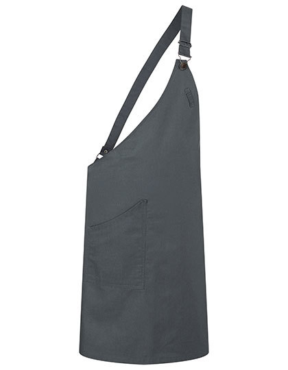 KY118 Karlowsky Asymmetrische Latzschürze Classic mit Tasche