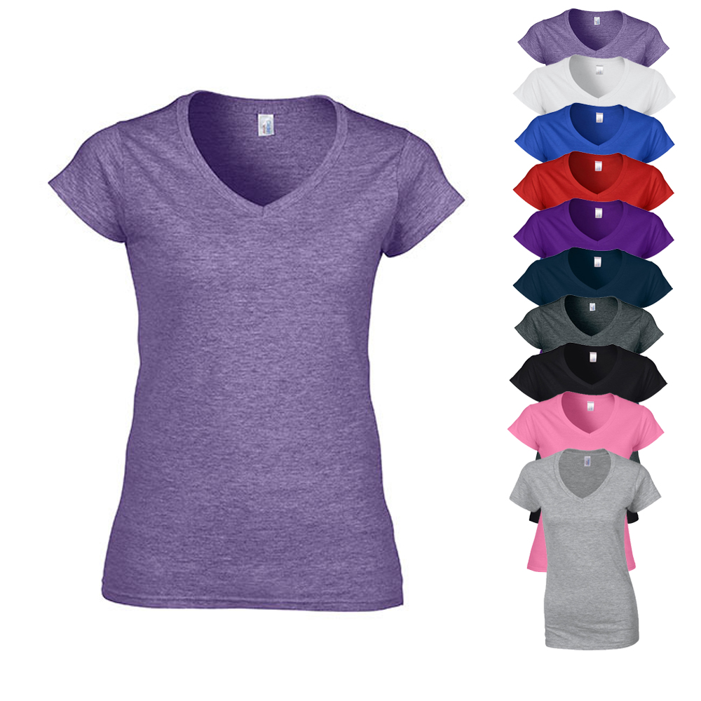 G64V00L Gildan Damen T-Shirt mit V-Ausschnitt Softstyle®