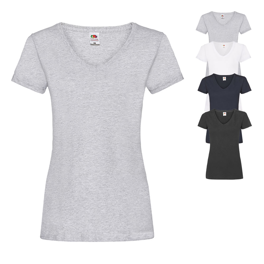 Fruit of the Loom Damen T-Shirt mit V-Ausschnitt