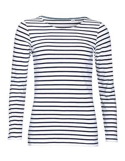 L01403 SOL´S Damen Langarm T-Shirt Marine Gestreift