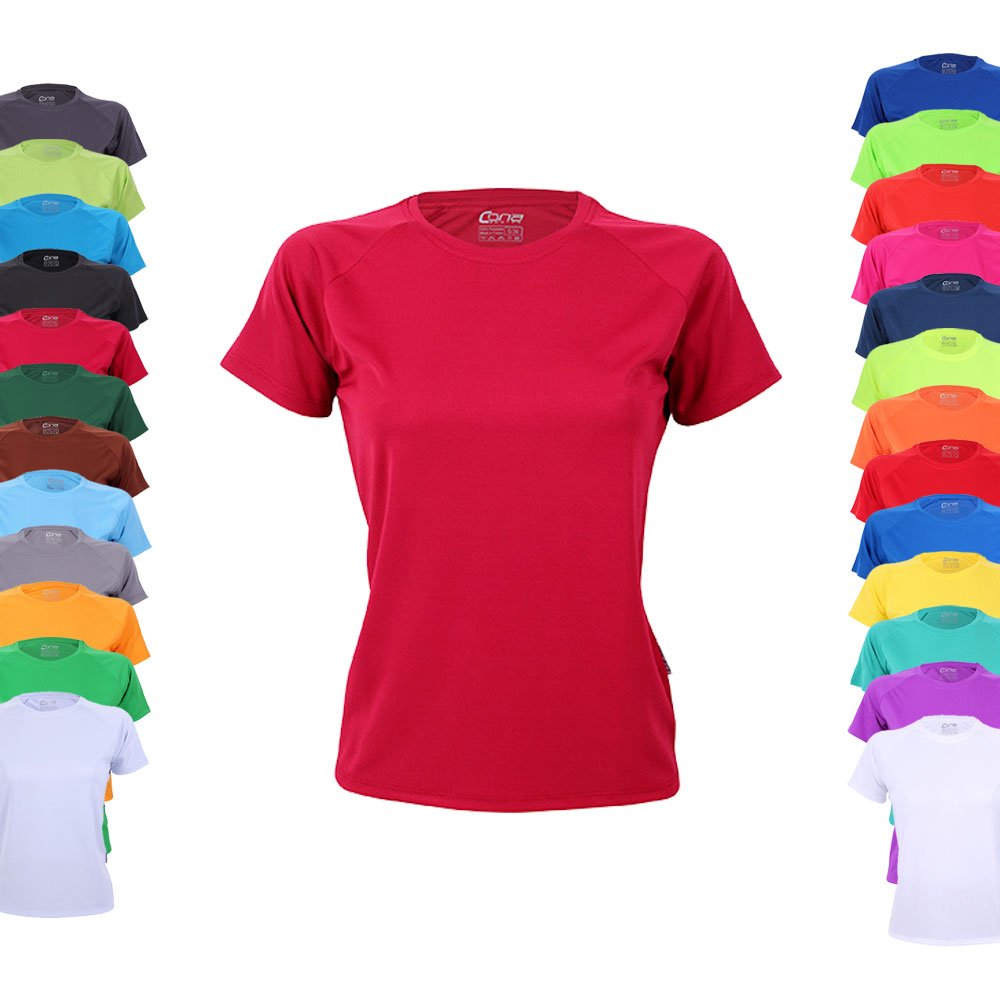 CN130 CONA SPORTS  Damen Sportshirt Regenbogen Atmungsaktiv und schnell trocknend