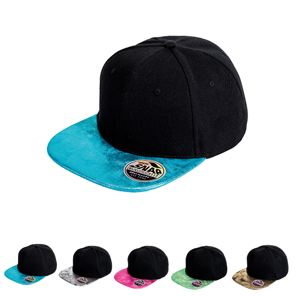 RH87 Result Headwear Kappe Bronx Kappe mit flachem Glitzerschirm