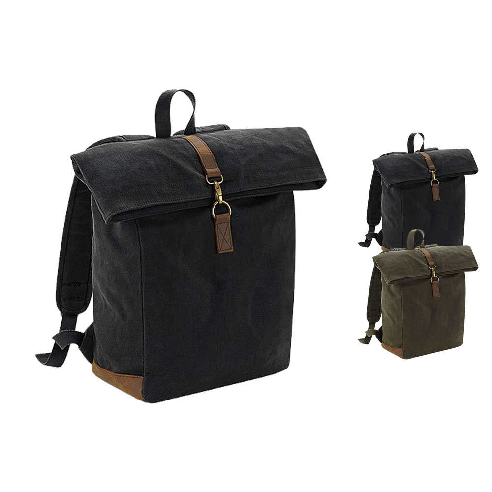 QD655 Quadra HERITAGE gewachster Baumwoll-Canvas Rucksack