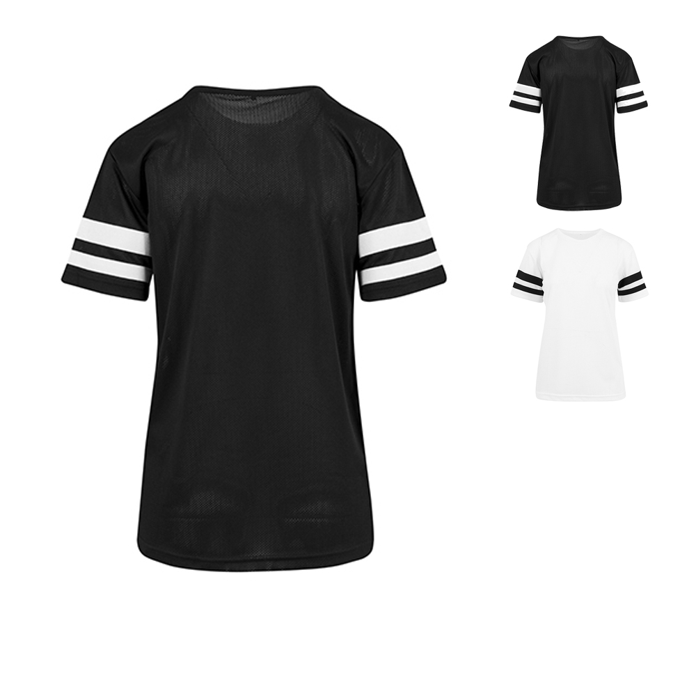 BY033 Build Your Brand Damen Mesh T-Shirt mit Streifenärmel