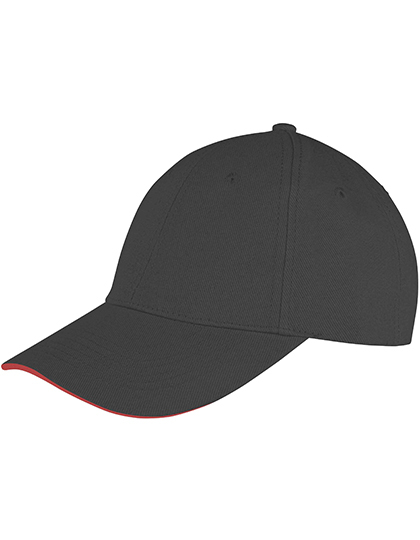 RH91 Result Headwear Kappe Memphis Flache Sandwich-Peak-Kappe aus gebürsteter Baumwolle