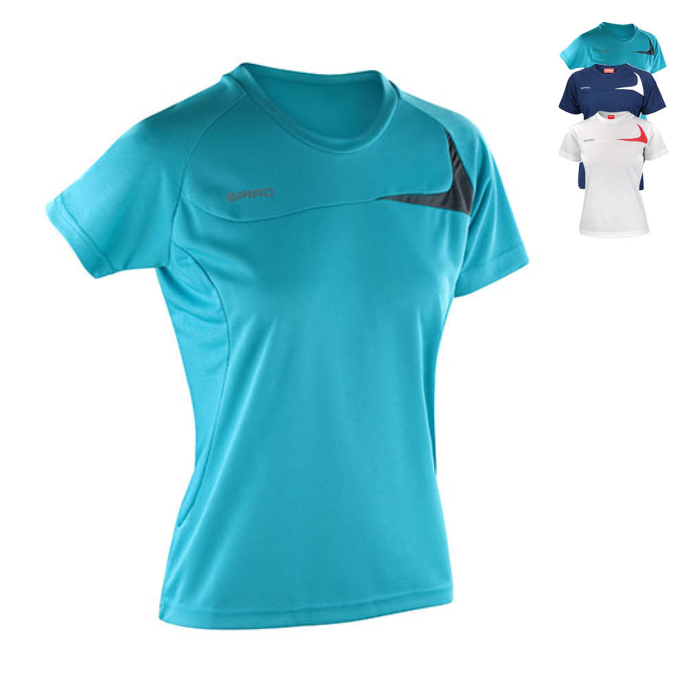 RT182F SPIRO Damen Dash Trainingsshirt Performanceshirt Sportshirt