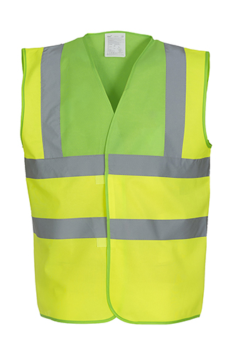 YK100 YOKO Hi-Vis hochsichtbare  Sicherheitsweste mit zwei reflektierenden Bändern