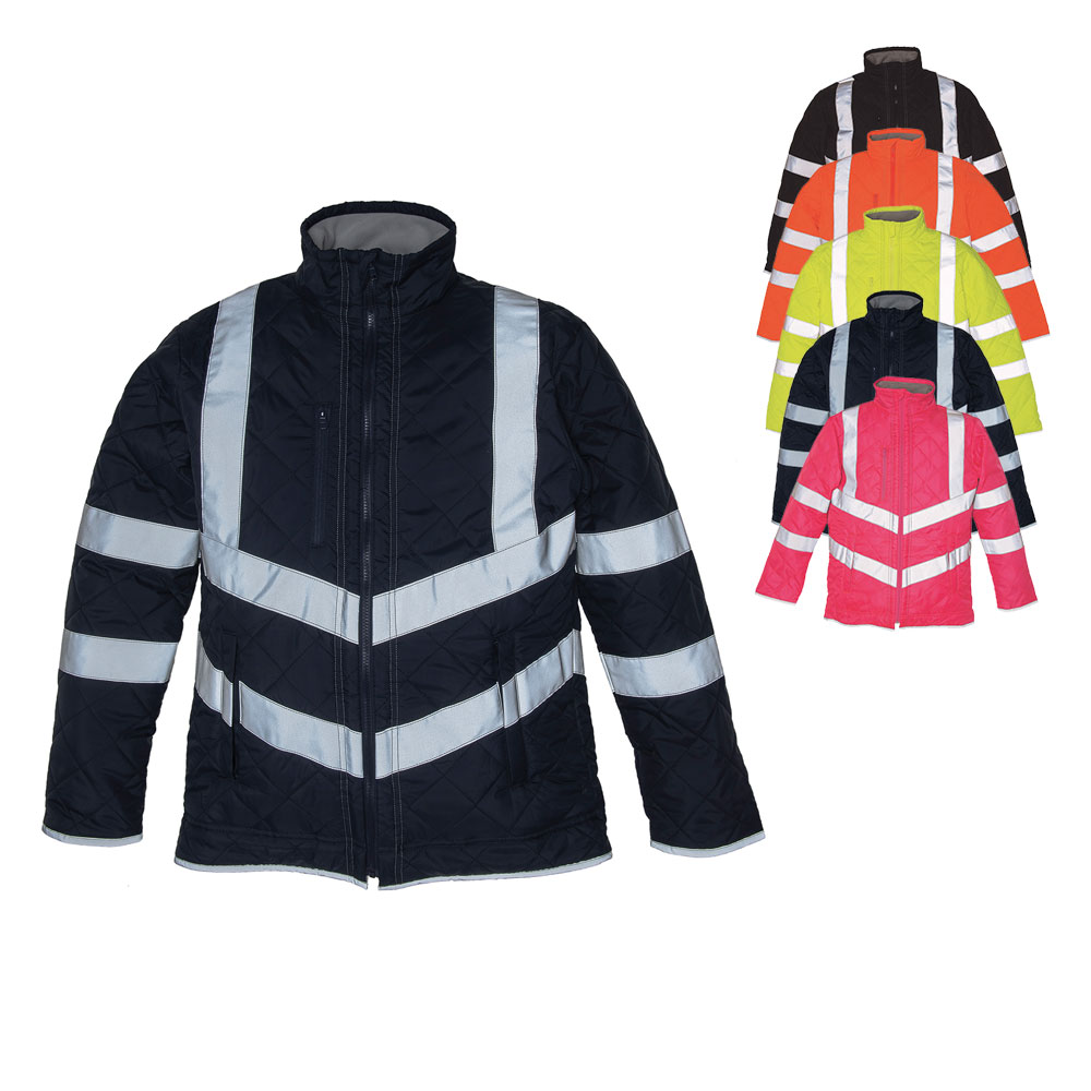 YK706 YOKO Hi-Vis hochsichtbare Kensington Jacke (mit Fleecefutter)