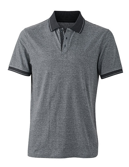 JN706 James+Nicholson Herren HEATHER Polo kurzarm