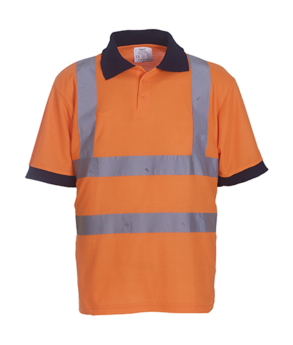 YK210 YOKO Hi-Vis hochsichtbares Poloshirt mit zwei reflektierenden Bändern