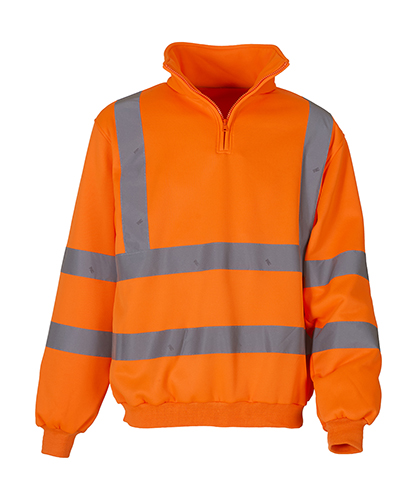 YKK06 YOKO Hi-Vis hochsichtbare Sweatshirt mit 1/4 Reißverschluss