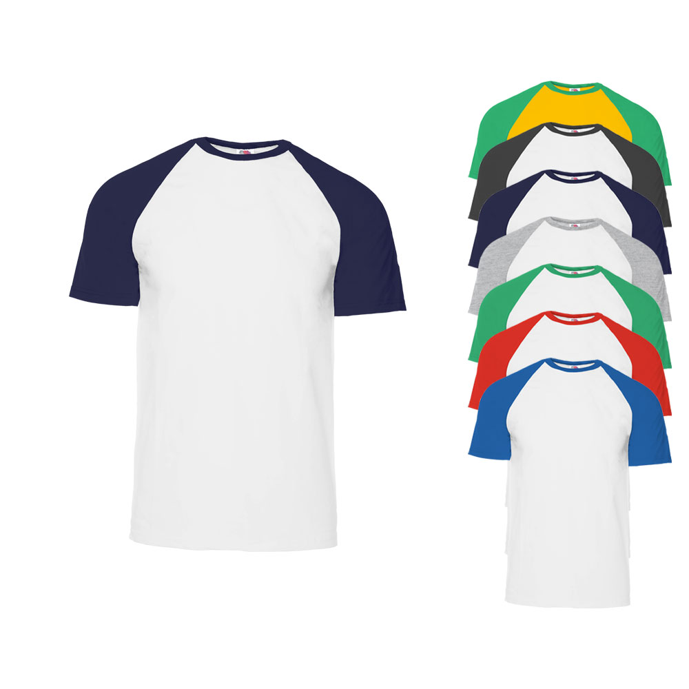 Fruit of the Loom T-shirt kurzarm Baseball-Stil