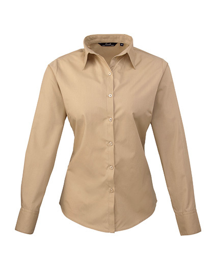 PW300 Premier Workwear Damen Poplin langarm Bluse (Damenbluse/Langarm)