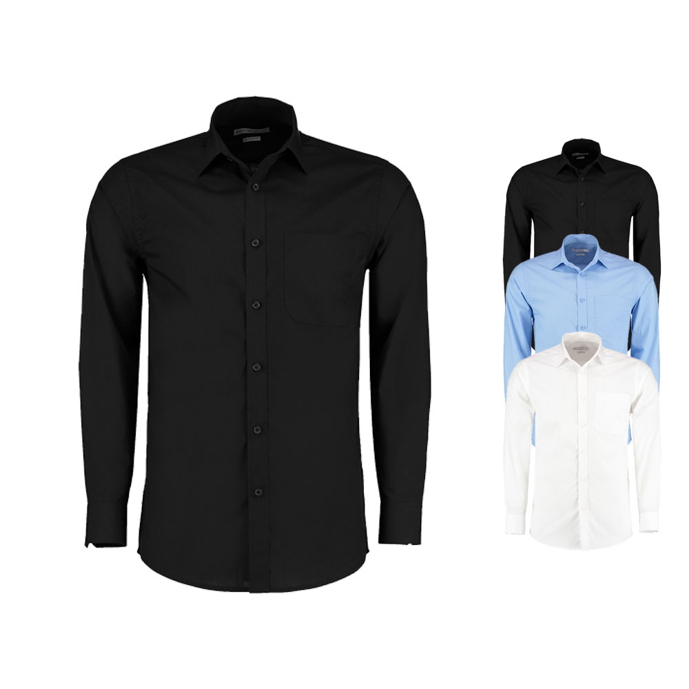 K142 Kustom Kit Hemd Langarm Poplin Shirt Long Sleeve