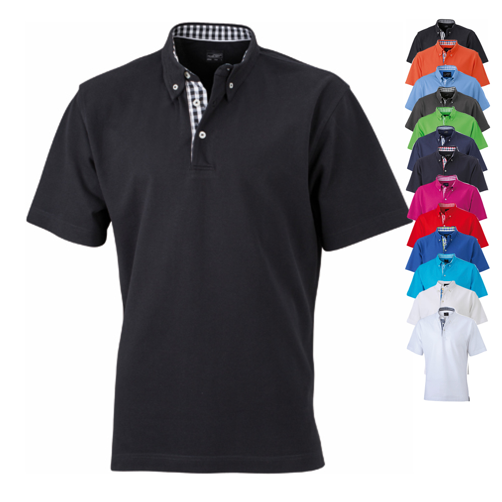 JN964 James+Nicholson Herren einfaches Polo kurzarm